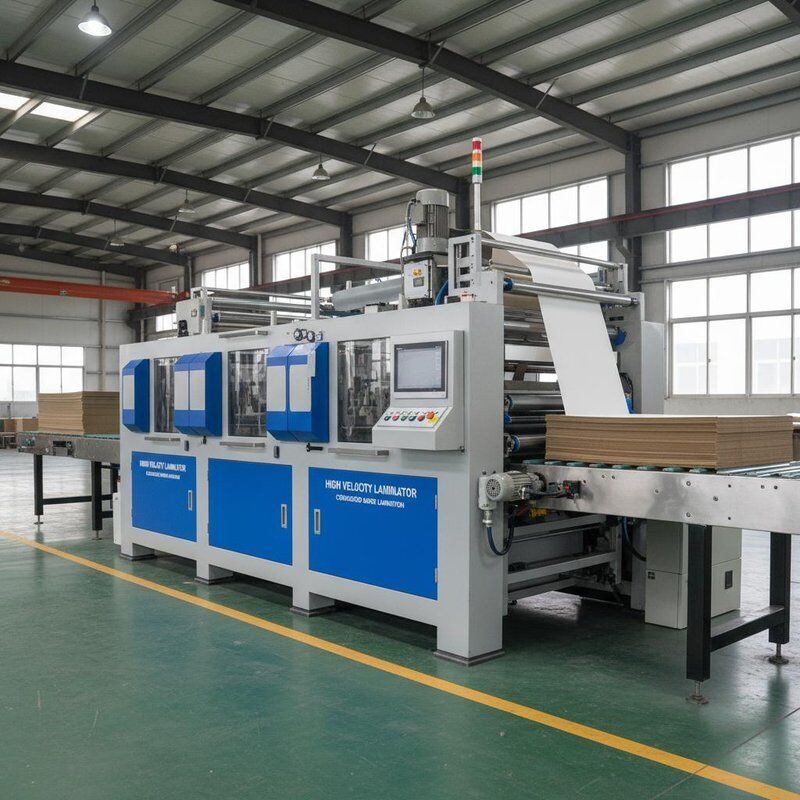 Laminator tốc độ cao Laminator Flute tốc độ cao Thiết bị vật liệu màng giấy cho các quy trình pha trộn bảng cuộn sóng